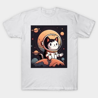 Catronaut Cute Cat Astronaut Deep In Space Cosmic Cat Science - Funny Cats T-Shirt